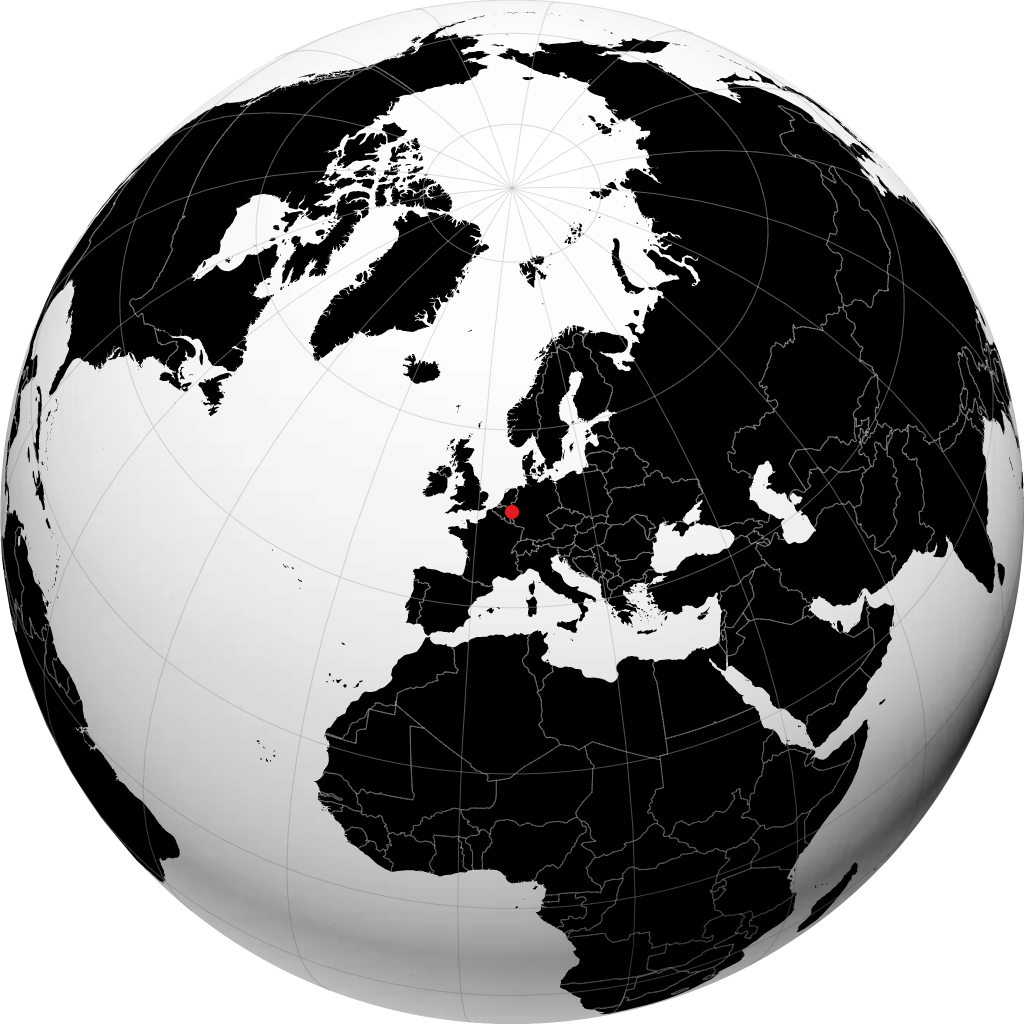 Aix-la-Chapelle sur le globe