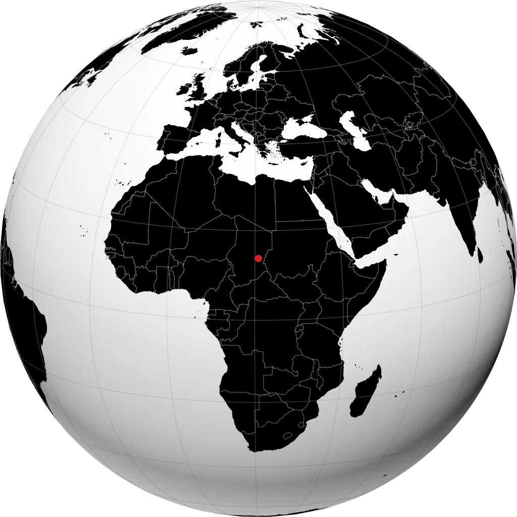 Abéché sur le globe
