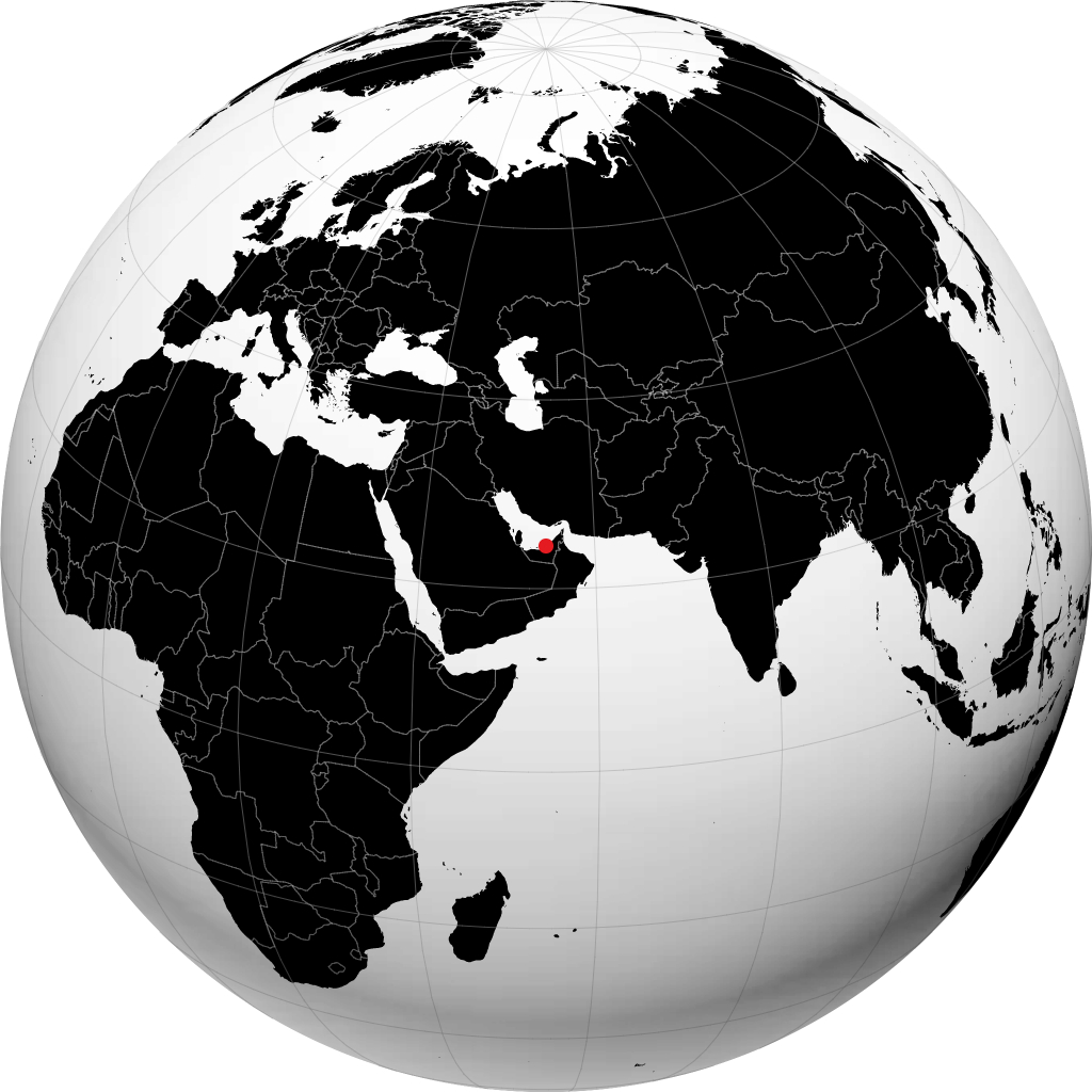 Abou Dabi sur le globe
