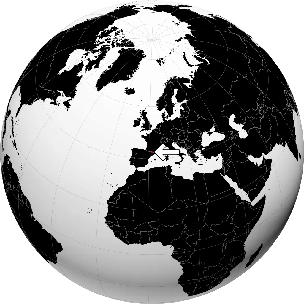 Andorre sur le globe