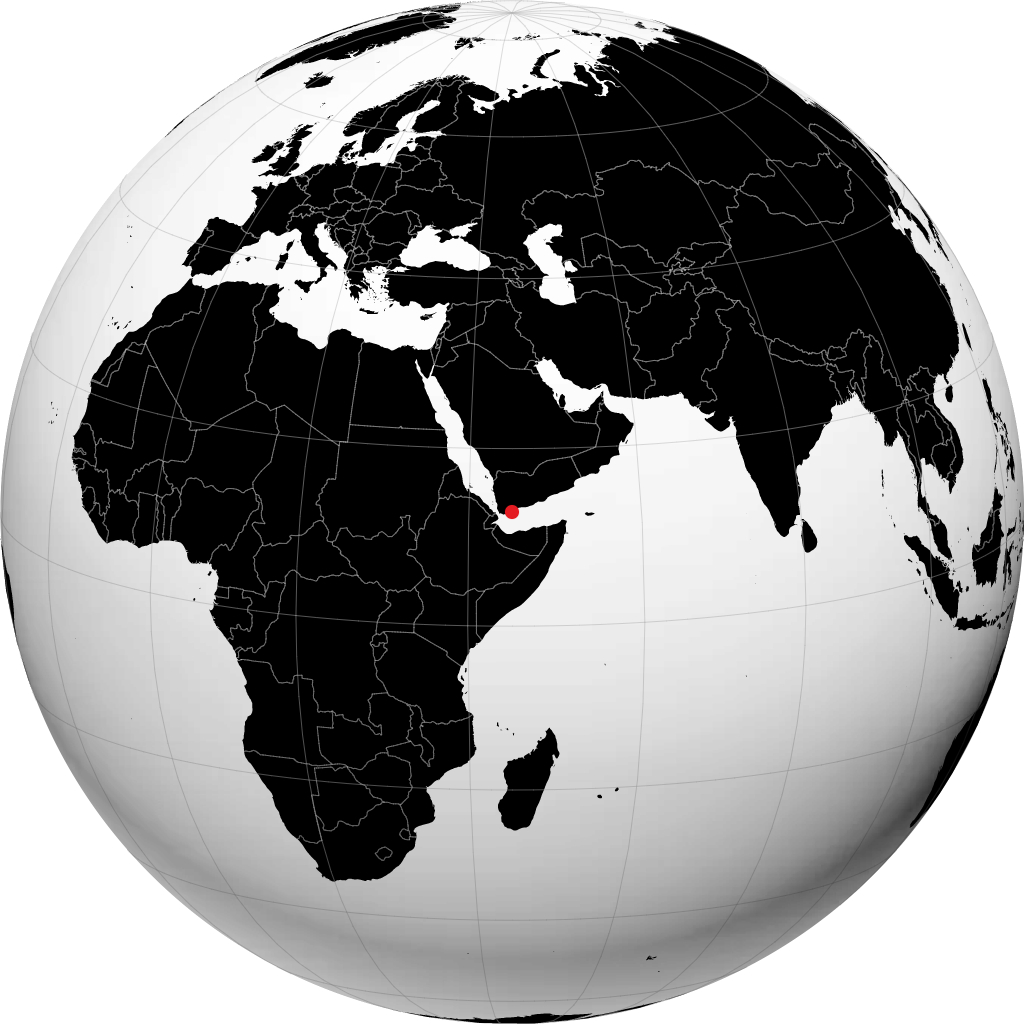 Aden sur le globe