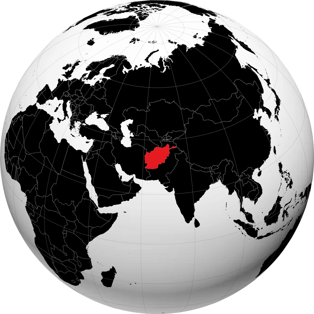 Afghanistan sur le globe