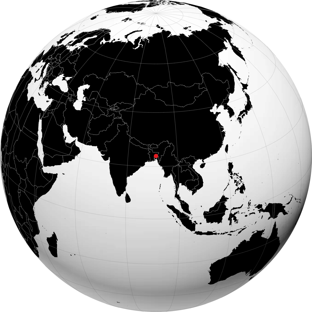 Agartala sur le globe