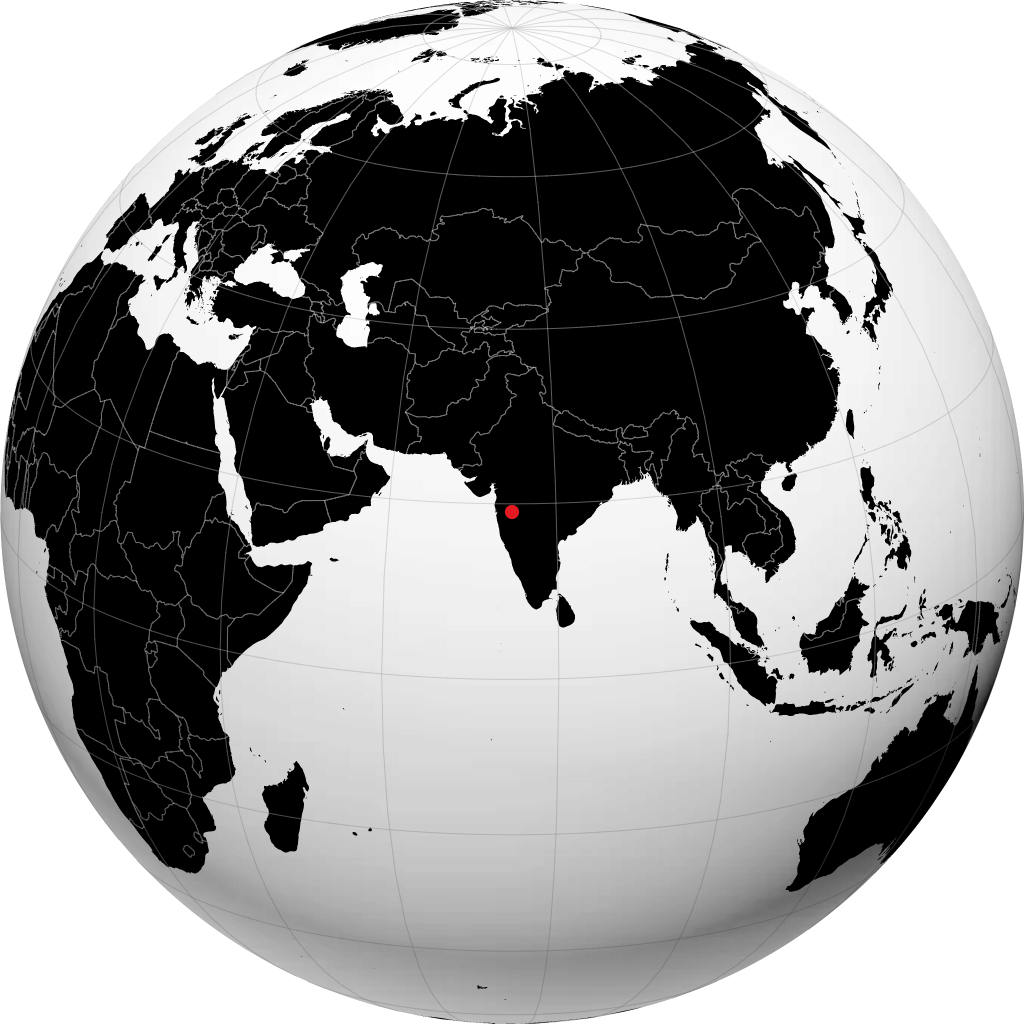 Ahmednagar sur le globe