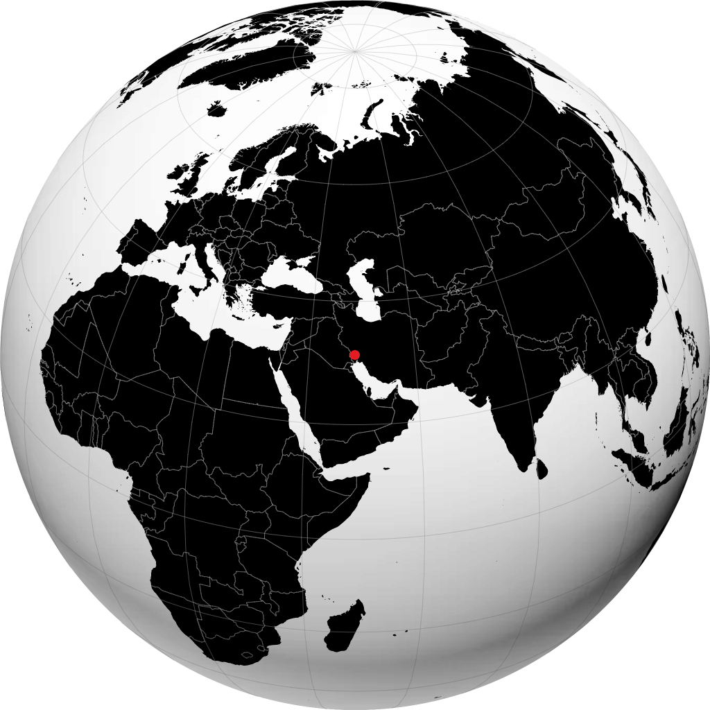 Ahvaz sur le globe