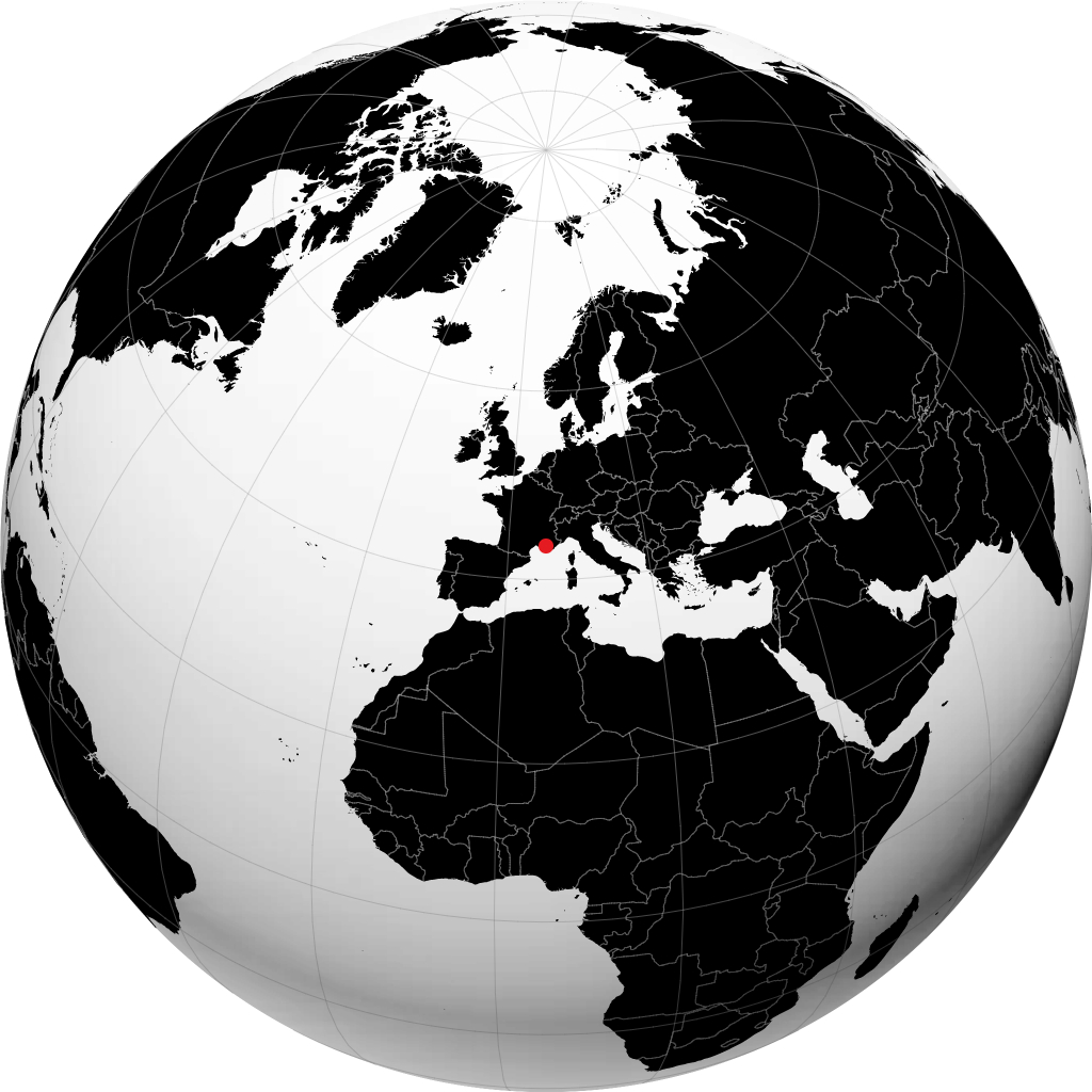 Aix-en-Provence sur le globe