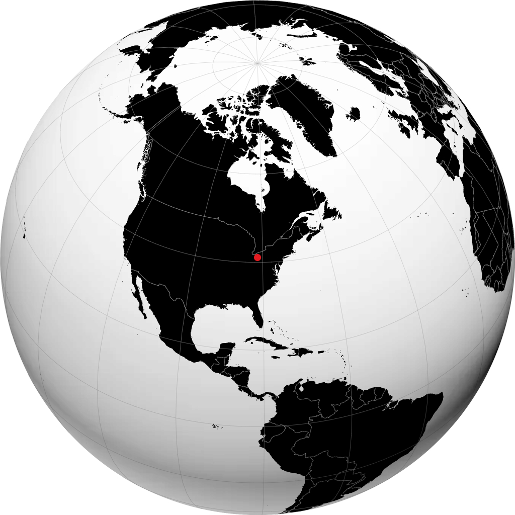 Akron sur le globe