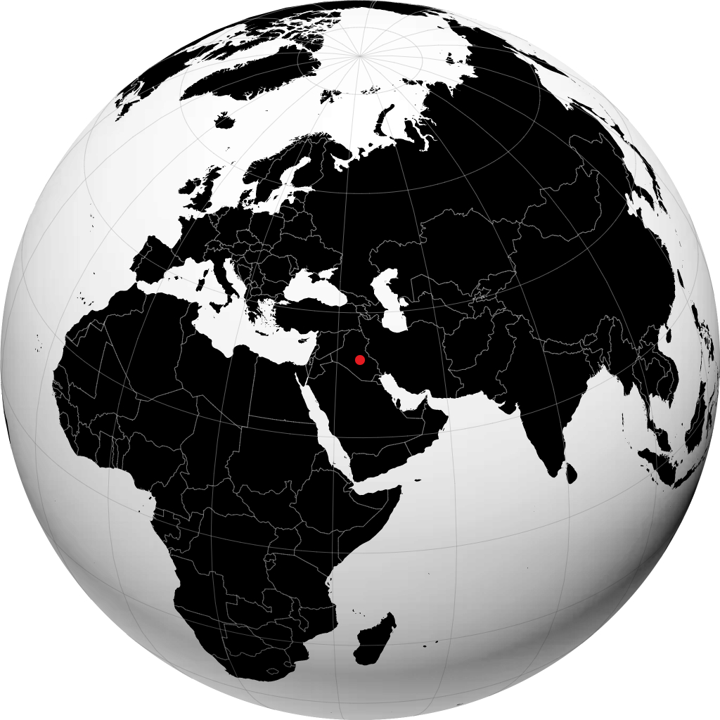 Al Hillah sur le globe
