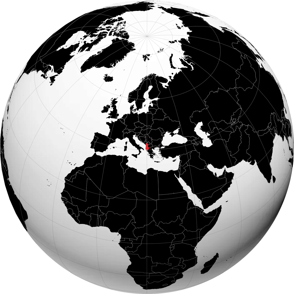 Albanie sur le globe