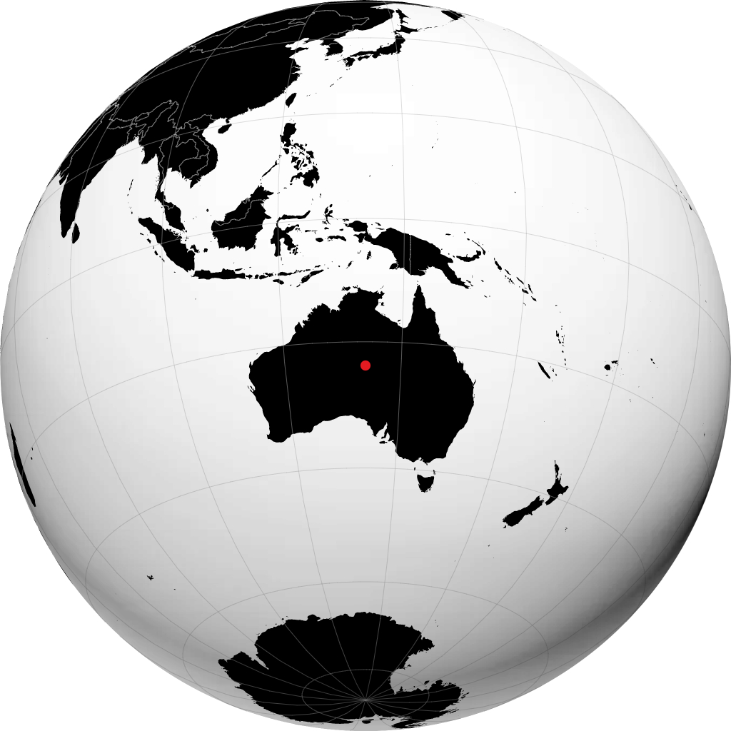 Alice Springs sur le globe