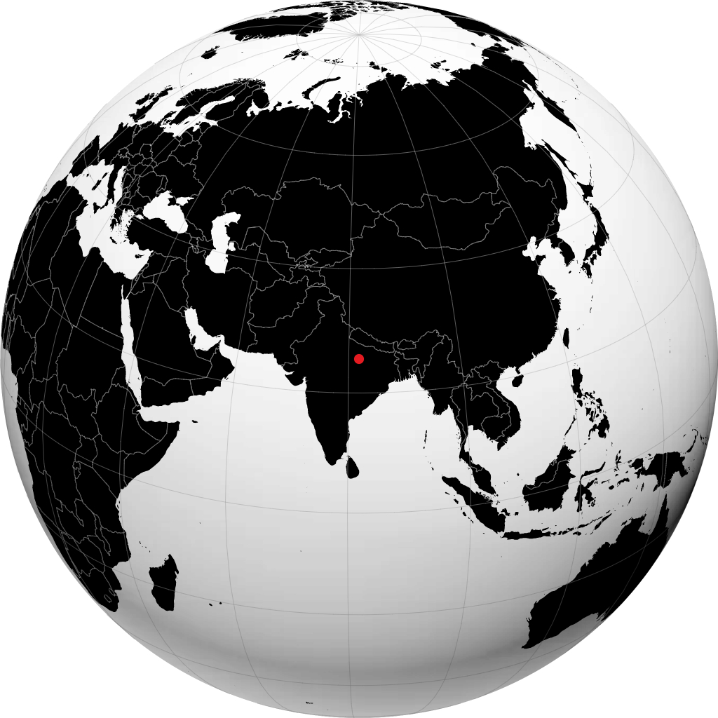 Prayagraj sur le globe