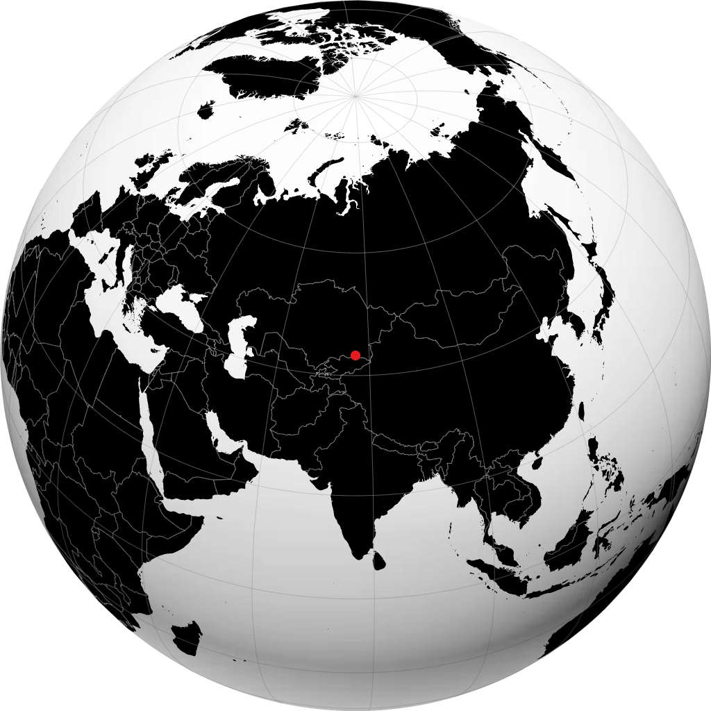 Almaty sur le globe