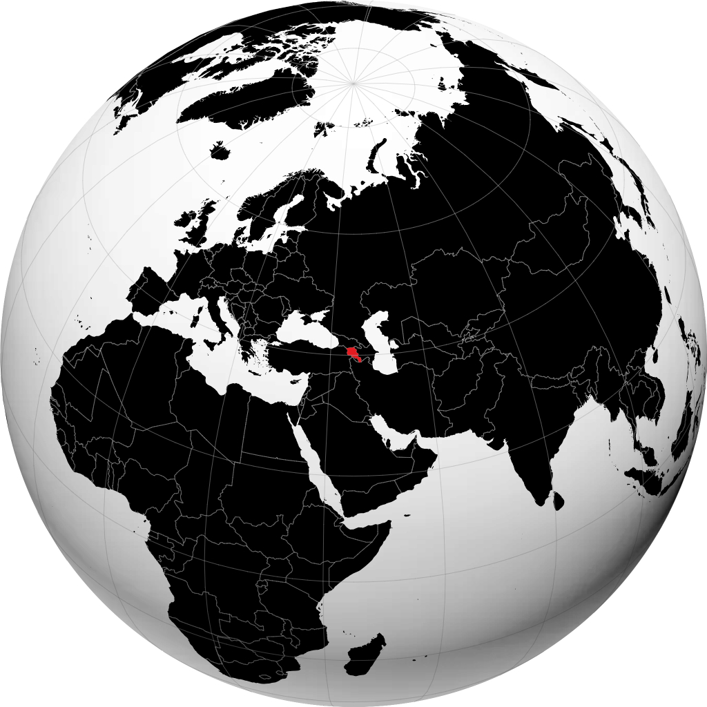 Arménie sur le globe