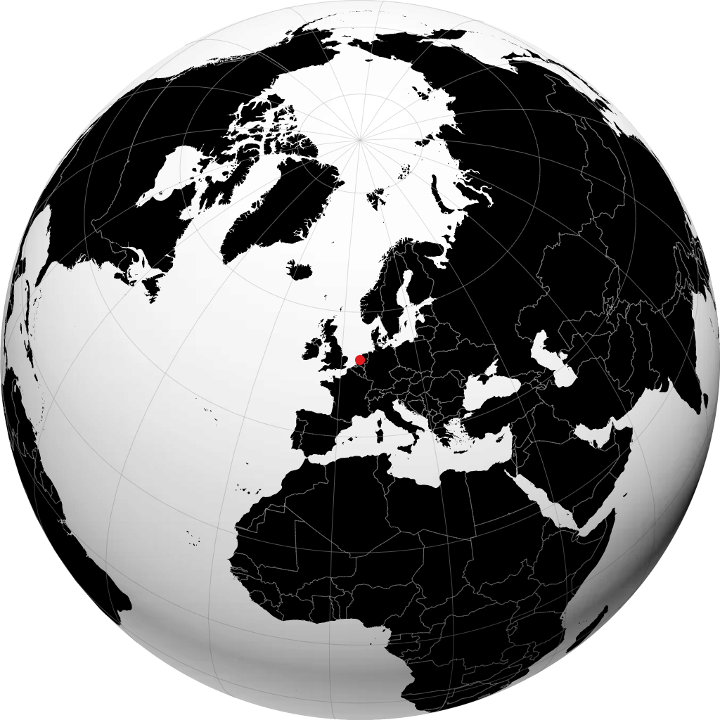 Amsterdam sur le globe