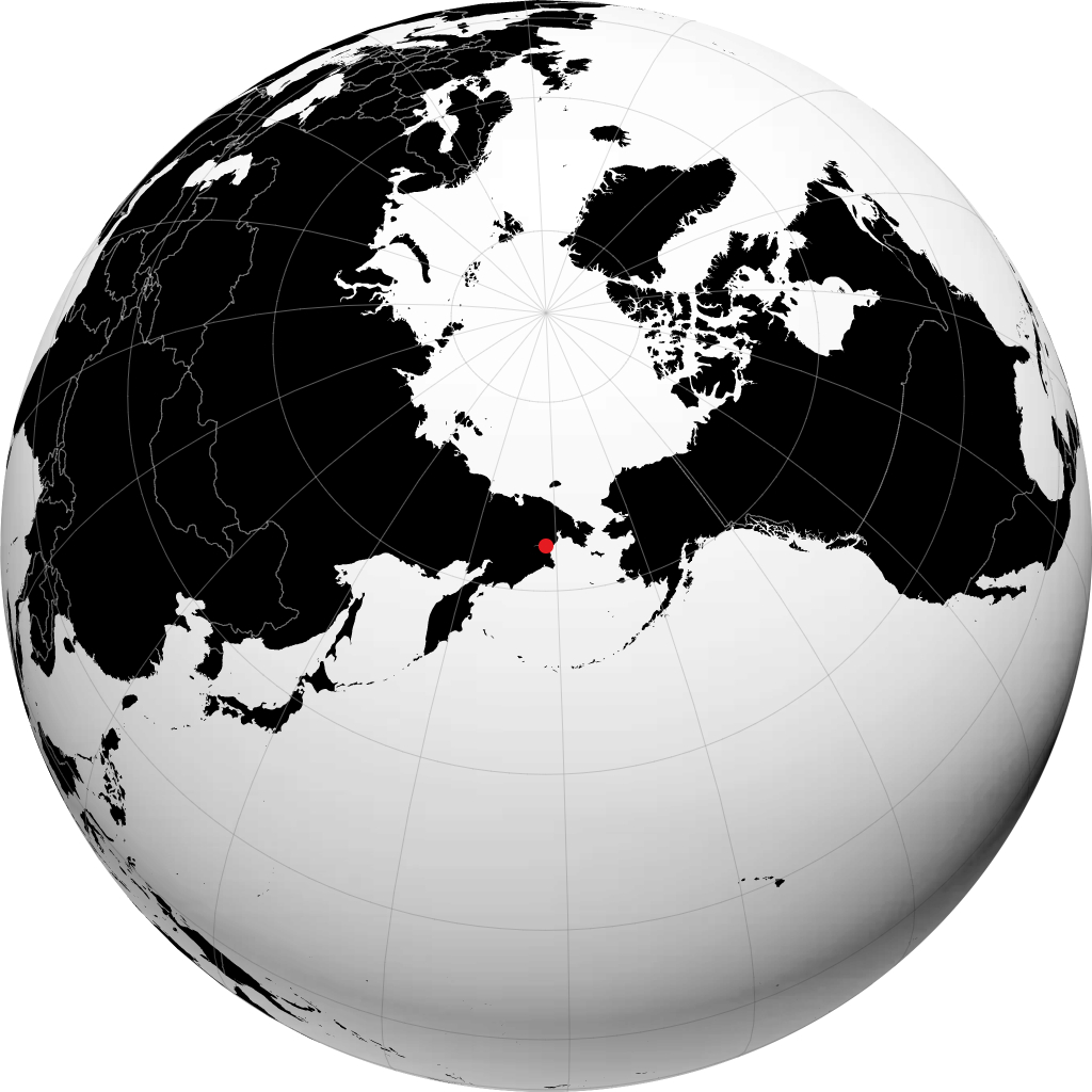 Anadyr sur le globe