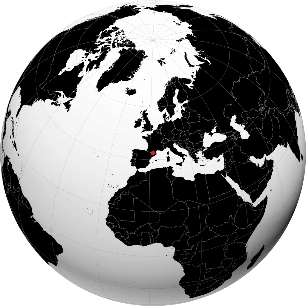 Andorra la Vella sur le globe