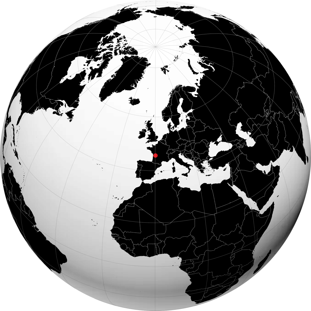 Angoulême sur le globe