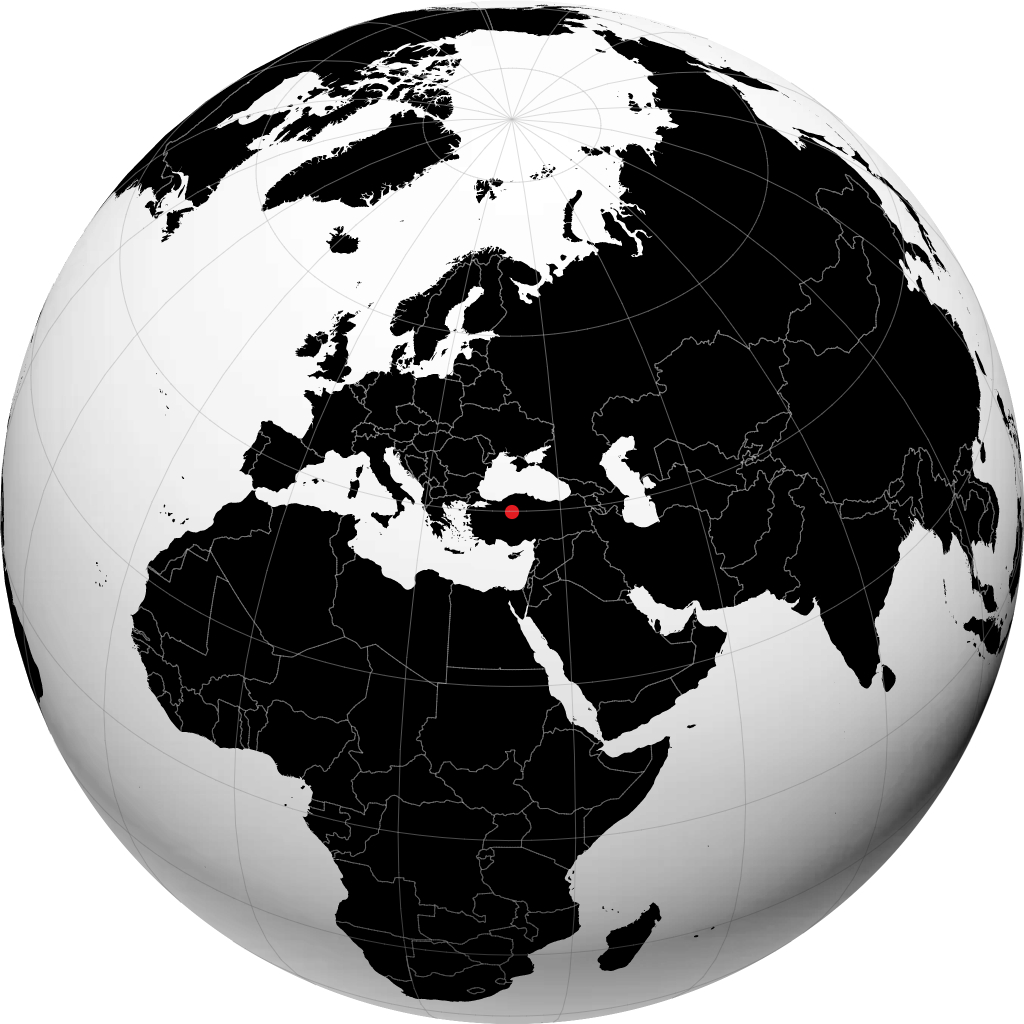Ankara sur le globe