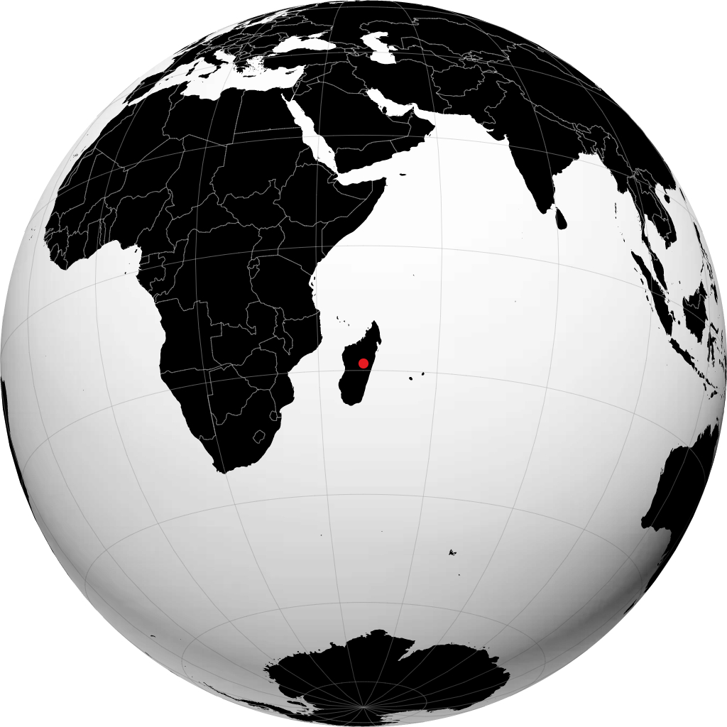 Antananarivo sur le globe