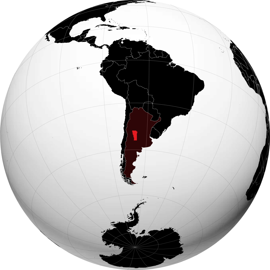 Province de San Luis sur le globe
