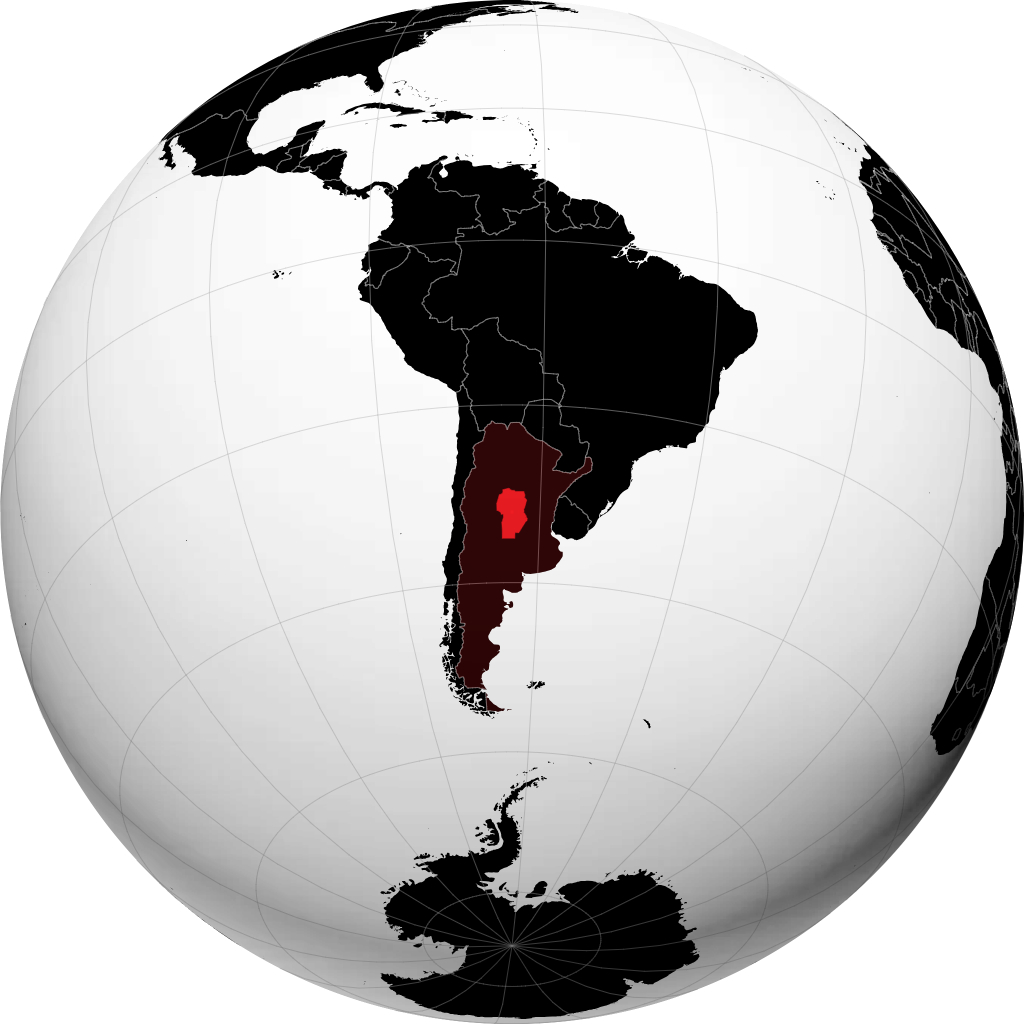 Province de Cordoba sur le globe