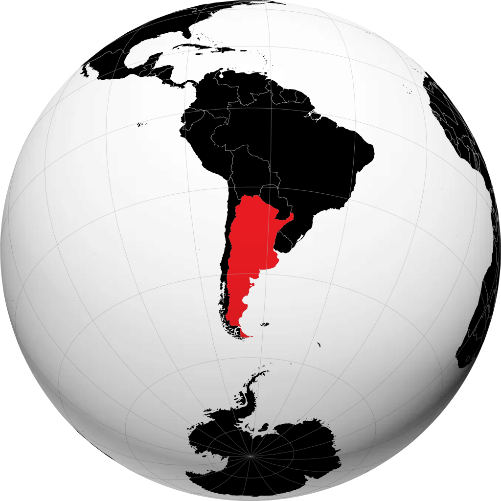 Argentine sur le globe