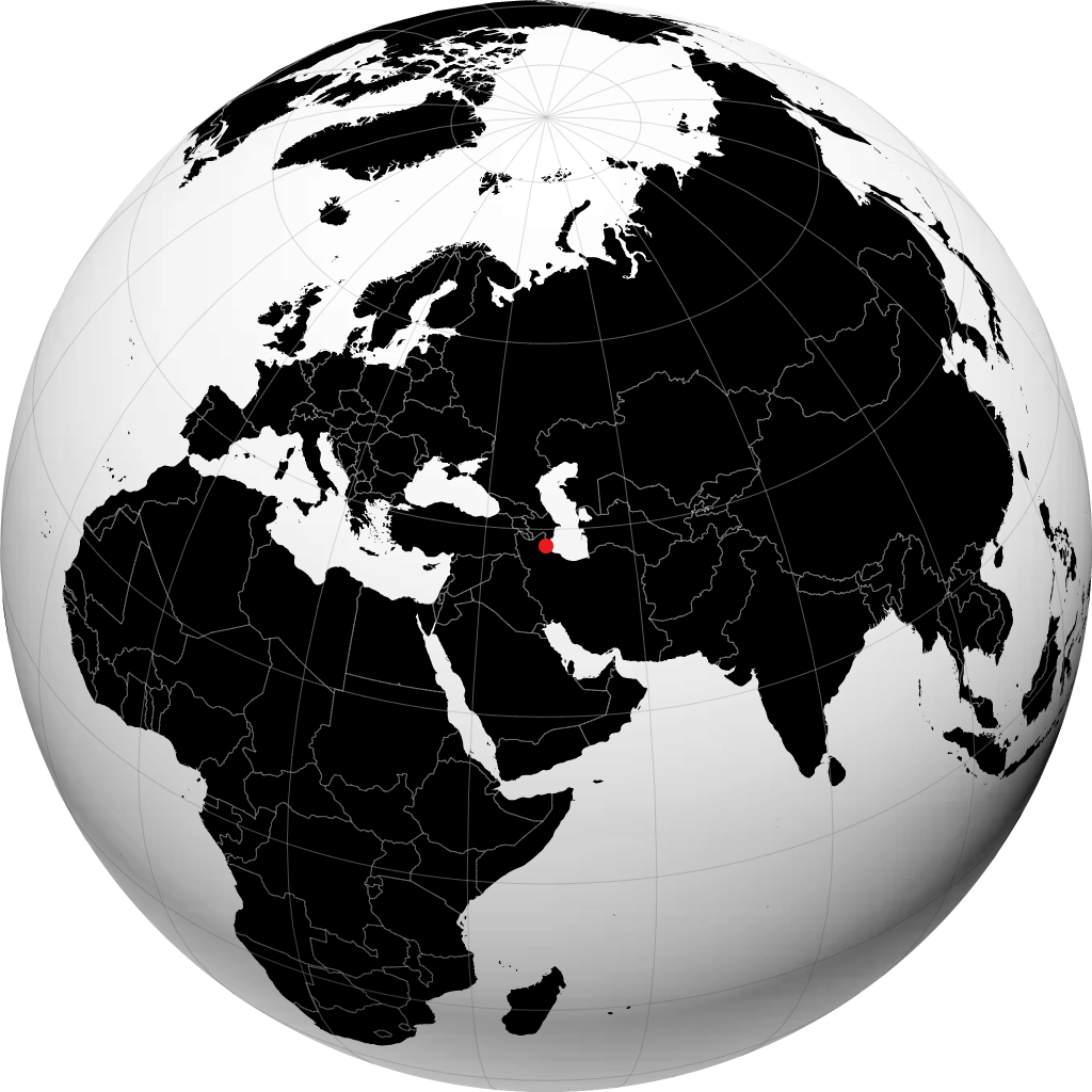 Ardabil sur le globe