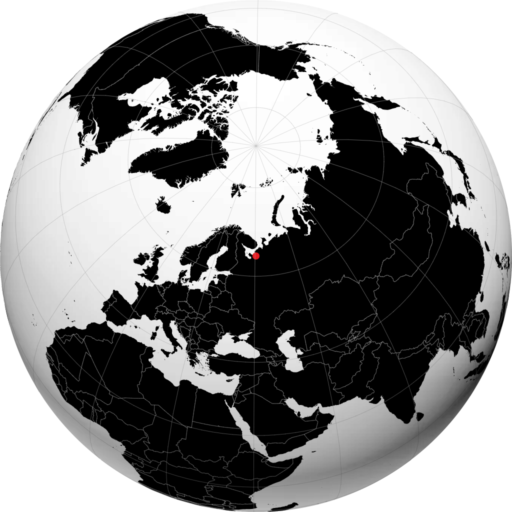 Arkhangelsk sur le globe