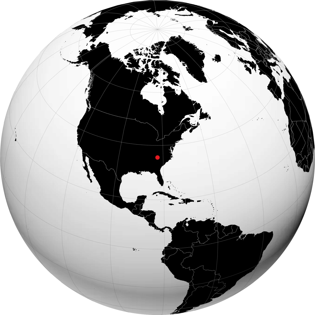 Asheville sur le globe