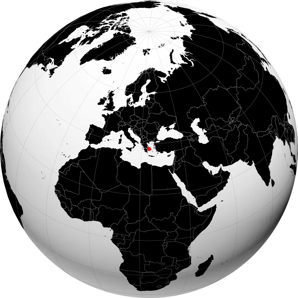 Athènes sur le globe