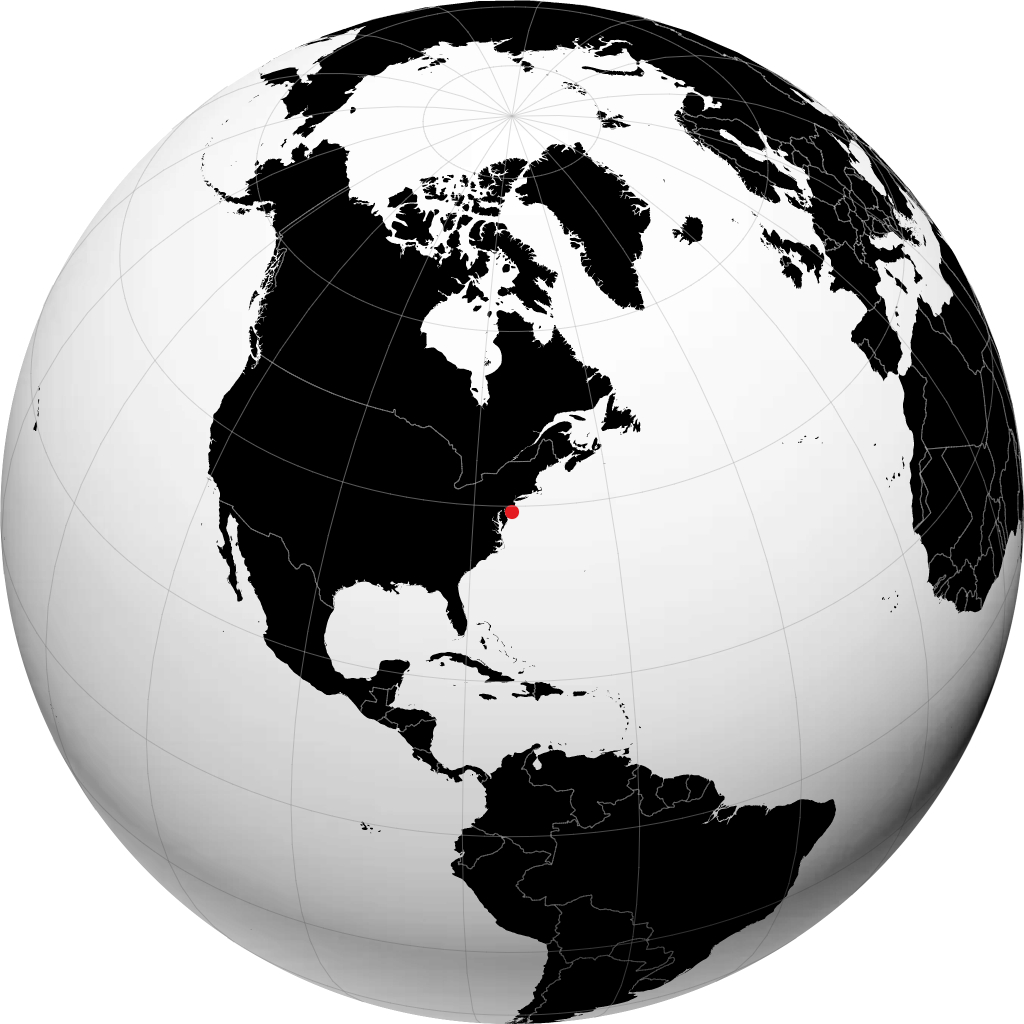 Atlantic City sur le globe