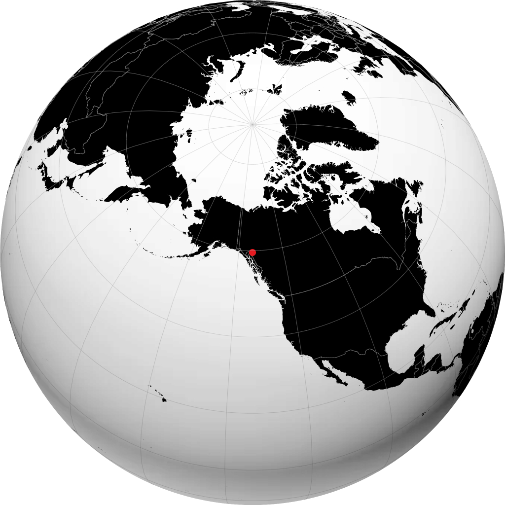 Atlin sur le globe