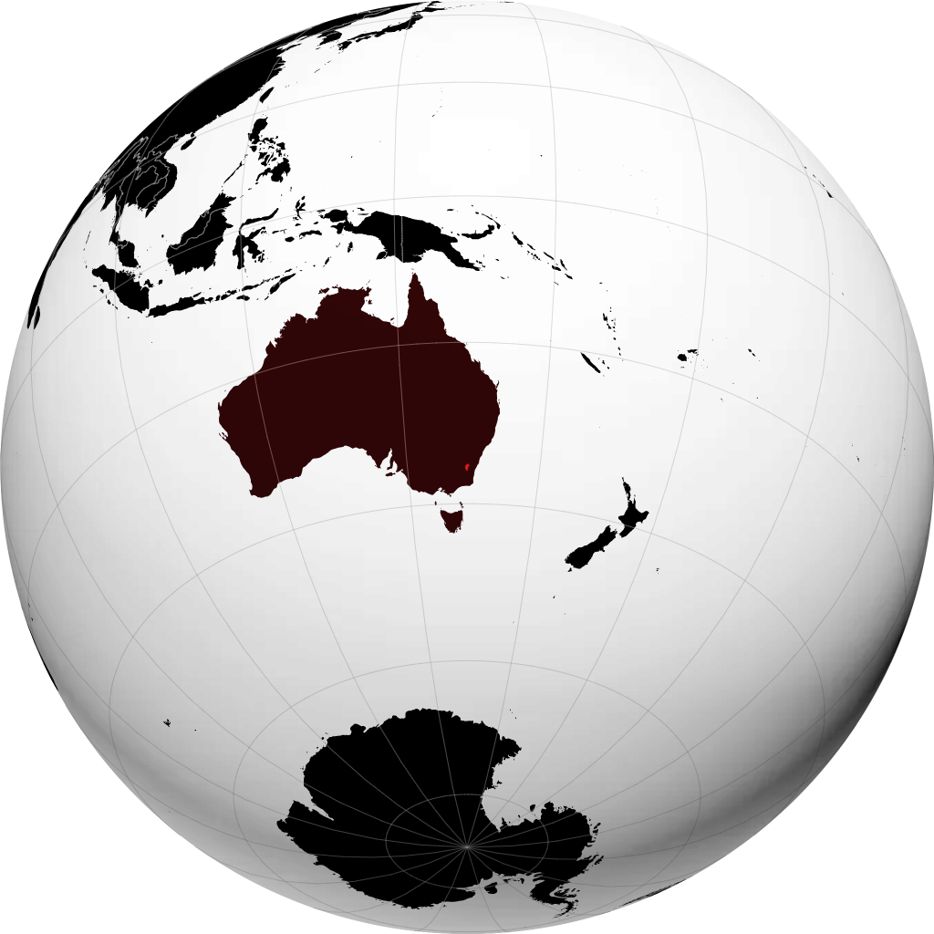 Territoire de la capitale australienne sur le globe