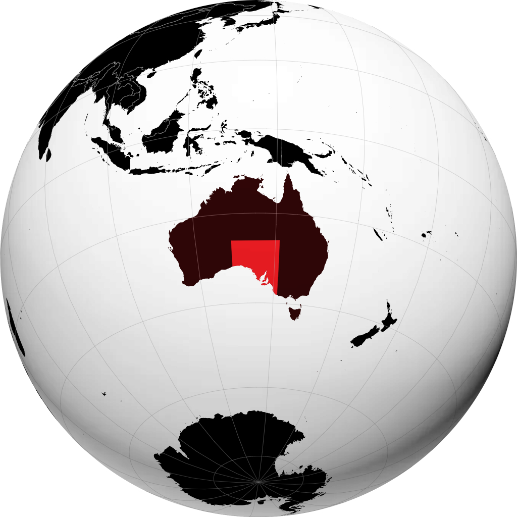 État d'Australie-Méridionale sur le globe