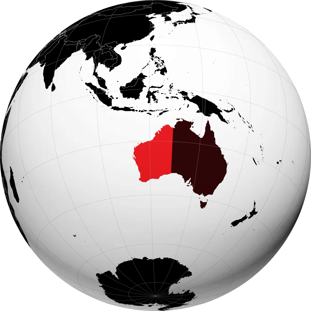 État d'Australie-Occidentale sur le globe