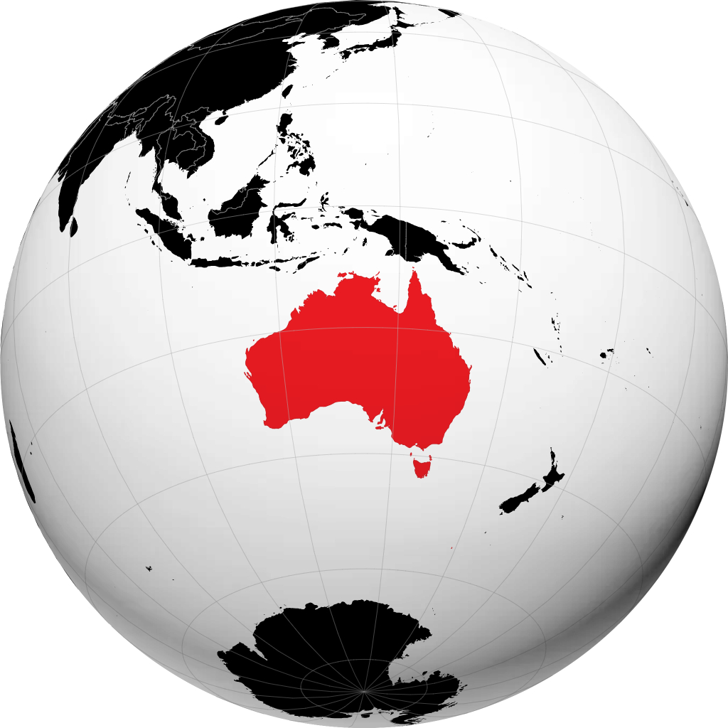 Australie sur le globe