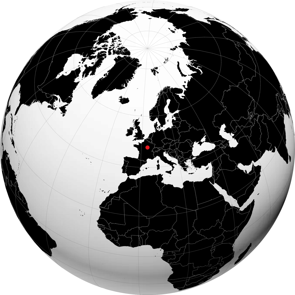 Auxerre sur le globe