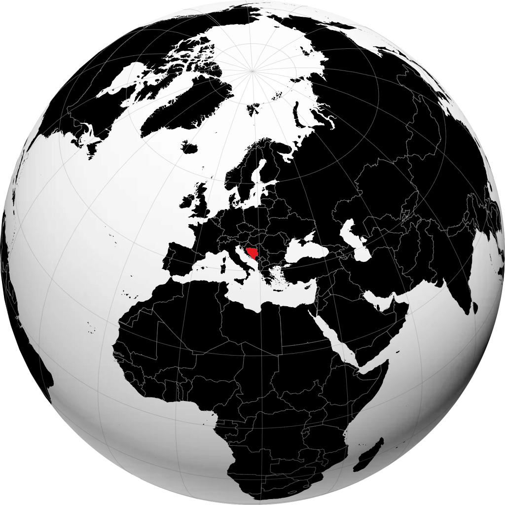 Bosnie-Herzégovine sur le globe