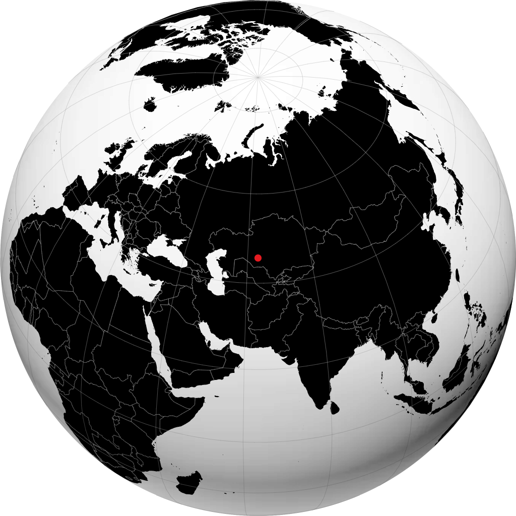 Baikonur sur le globe