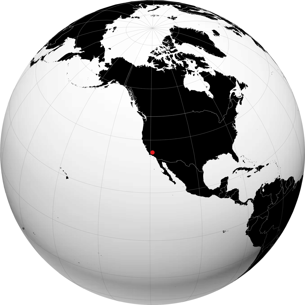 Bakersfield sur le globe