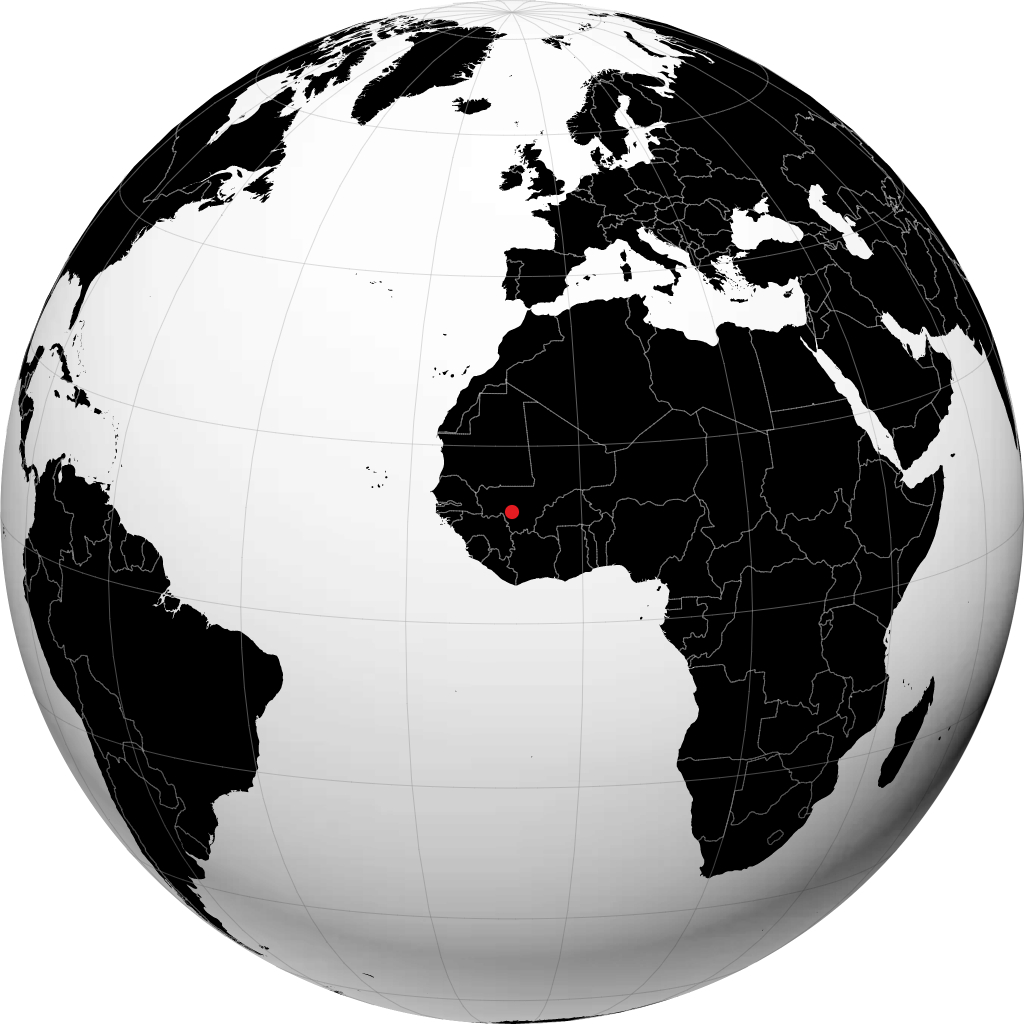 Bamako sur le globe