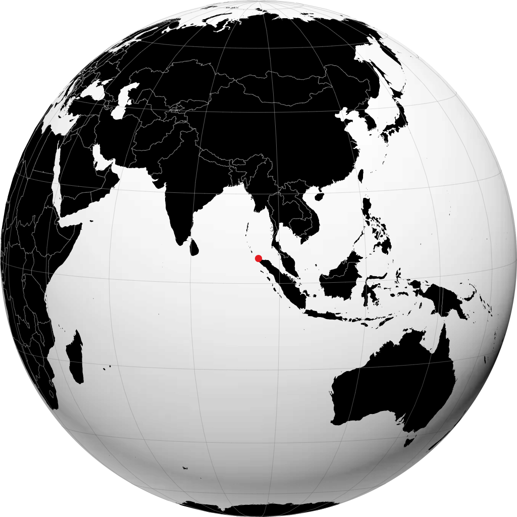 Banda Aceh sur le globe