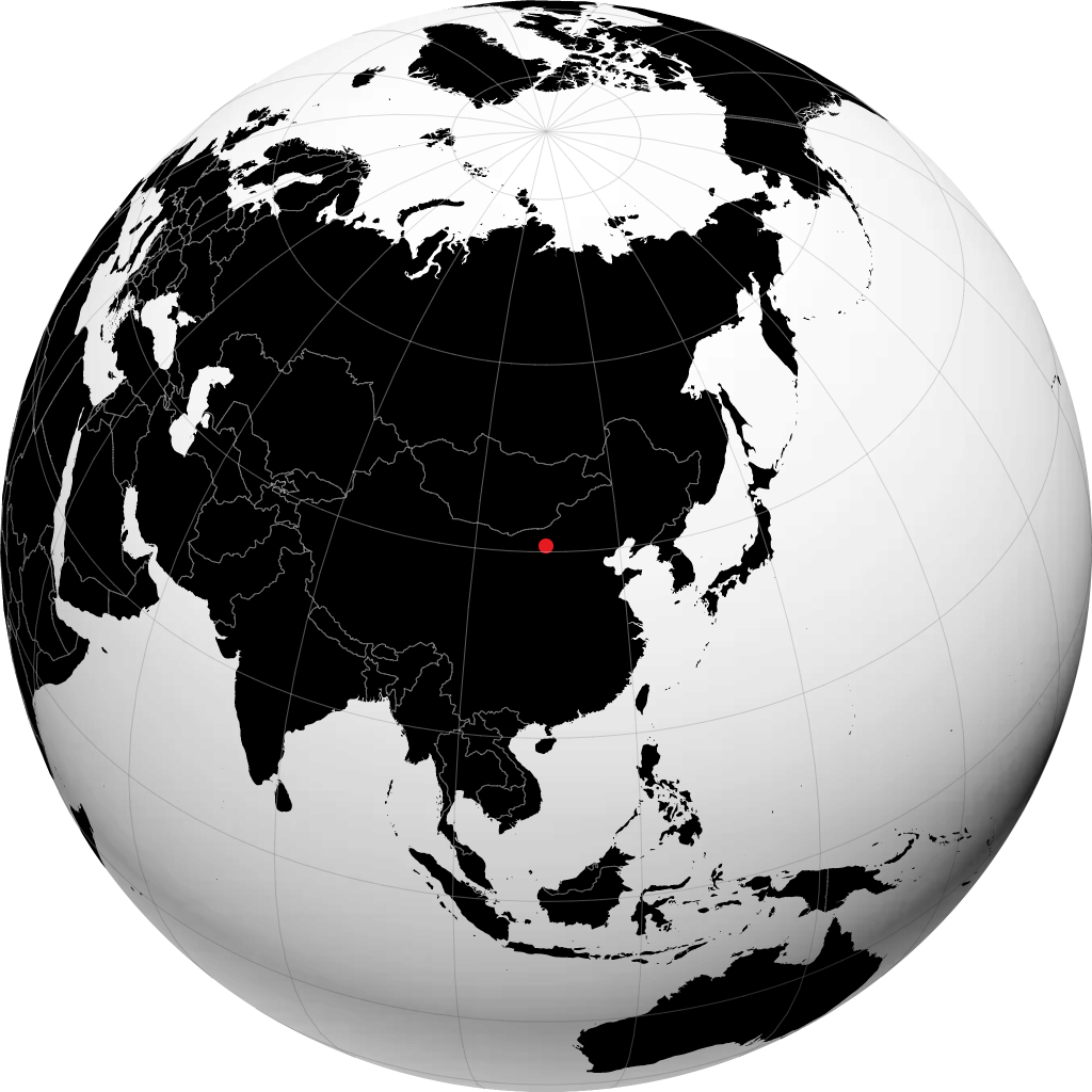 Baotou sur le globe