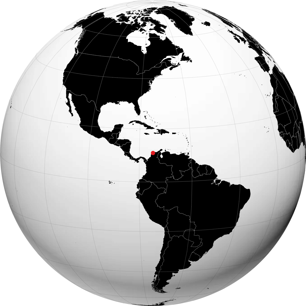 Barranquilla sur le globe