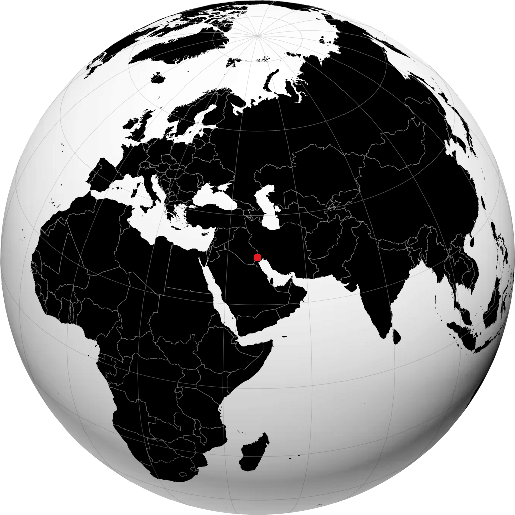 Bassorah sur le globe