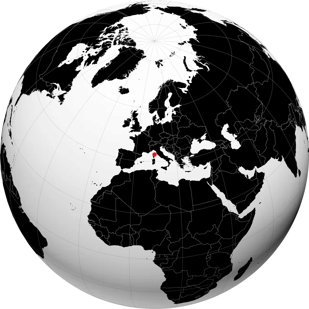 Bastia sur le globe