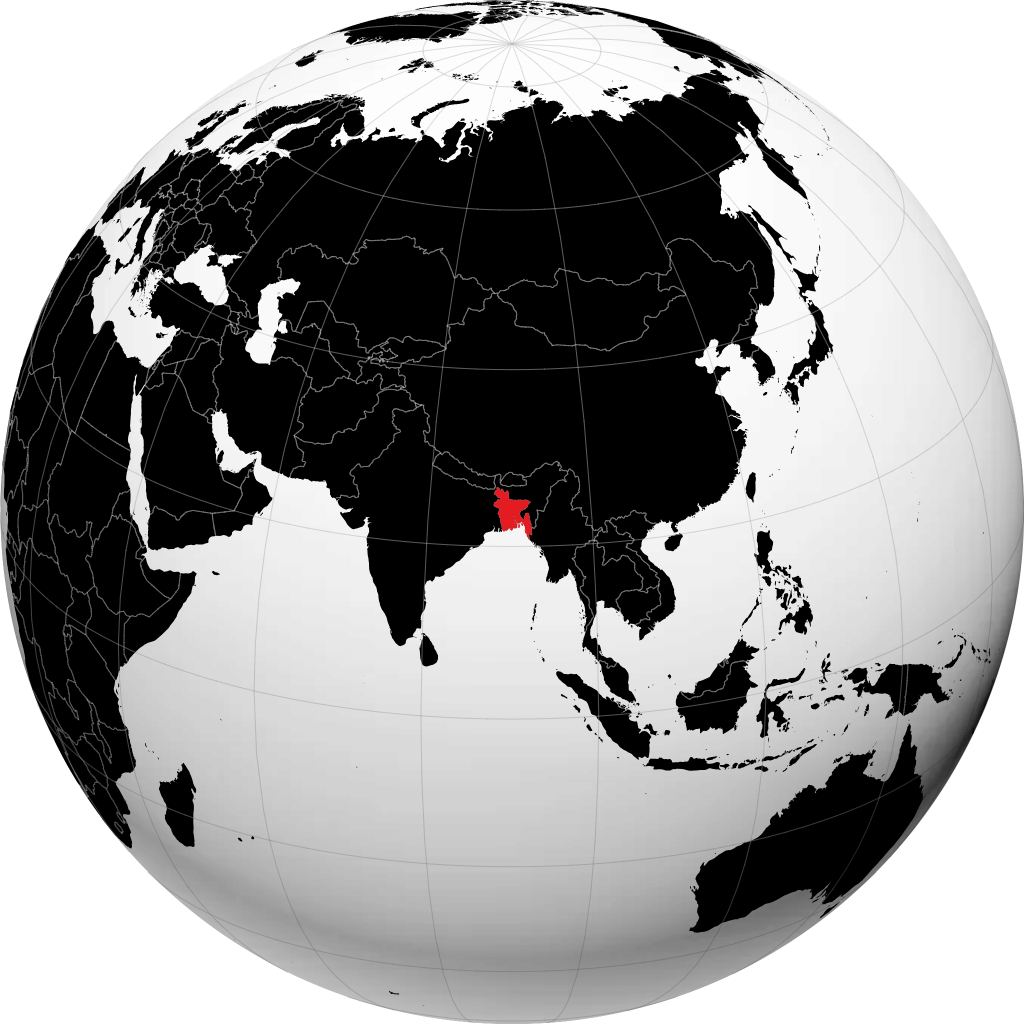 Bangladesh sur le globe