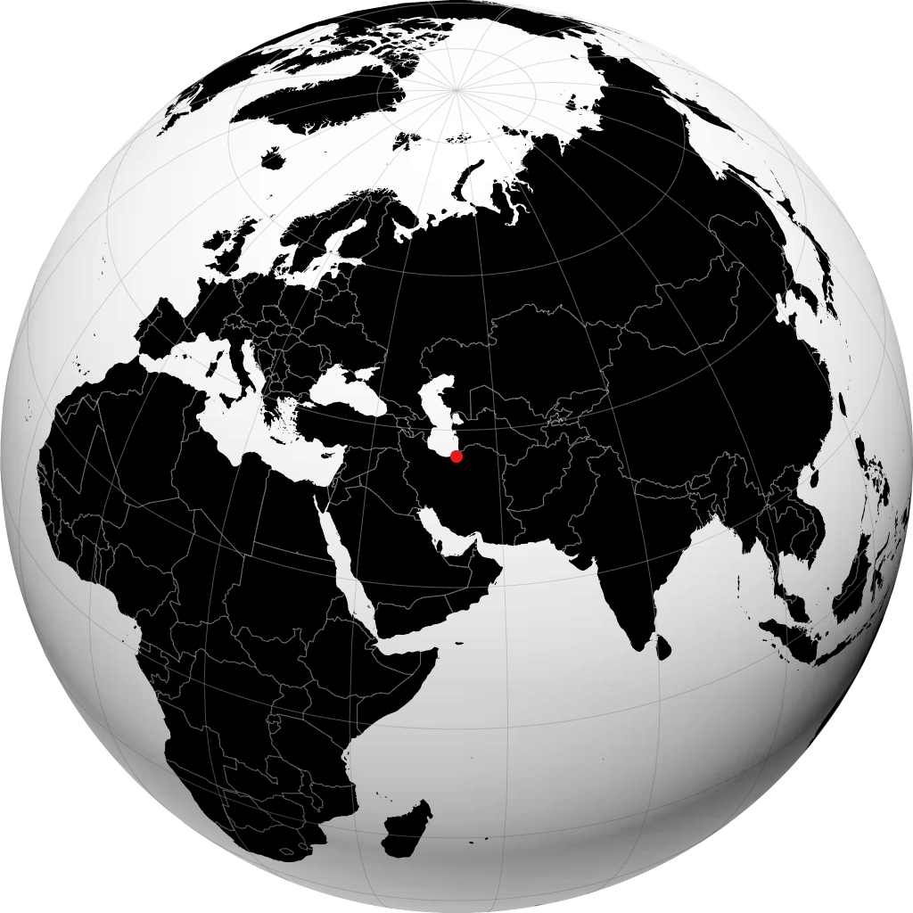 Behshahr sur le globe