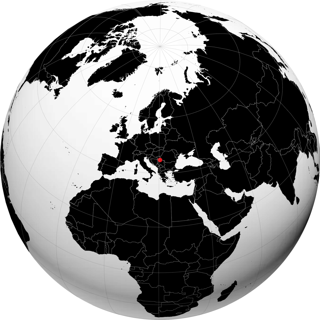 Belgrade sur le globe