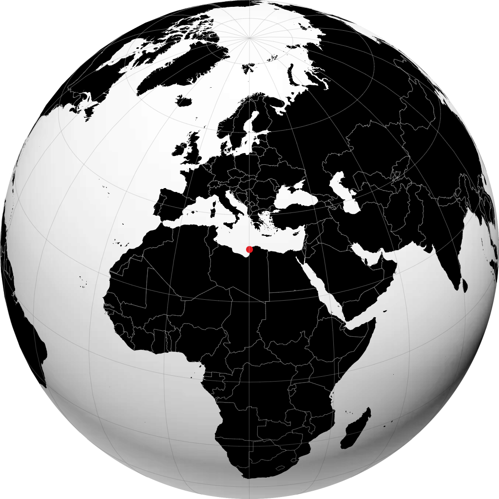 Benghazi sur le globe